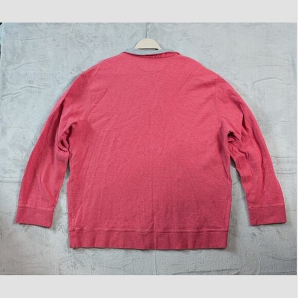 Ralph Lauren Polo red Long Sleeve 1/4 Button Pullover Sweater Men's 2XL Logo - Picture 7 of 12